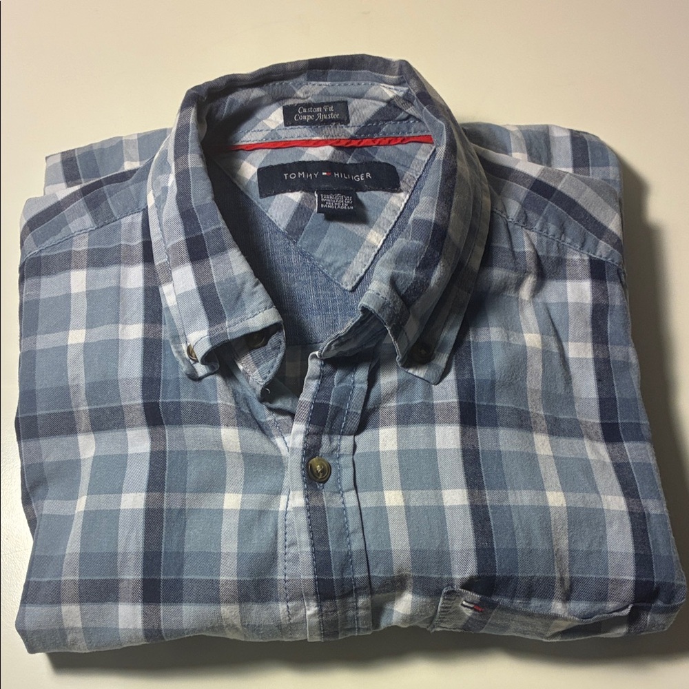 Tommy Hilfiger Light Blue Checkered Men's Shirt